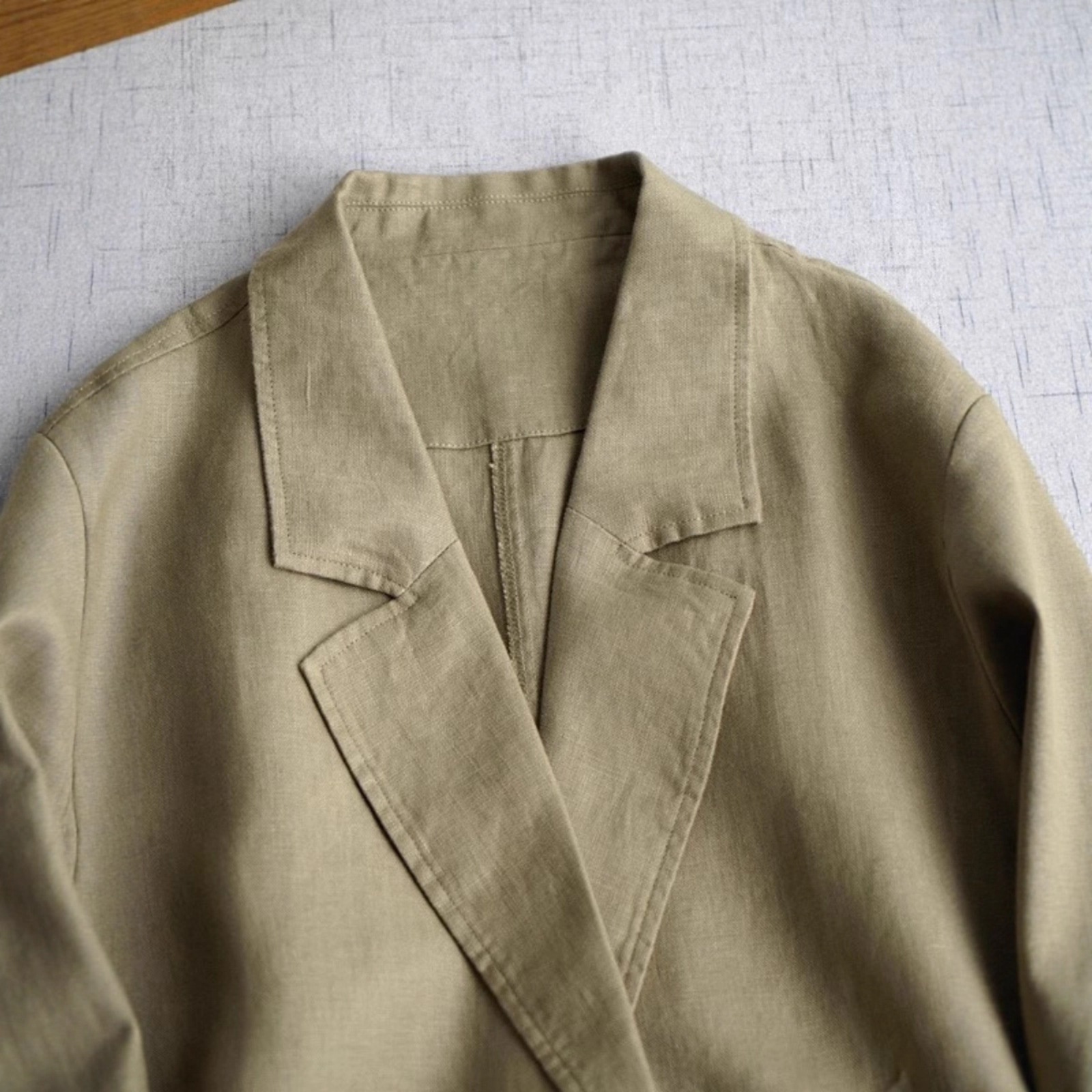 Italian High-End Simple Cotton Linen Long Sleeve Blazer For Women Spring Autumn Fashion Age-Reducing Casual Suit Jacket_voghion.com