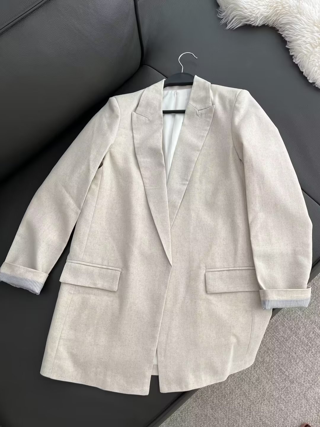 Damen Blazer Aus Leinen Mit Revers - Lässige Jacke Für Den Herbst_voghion.com