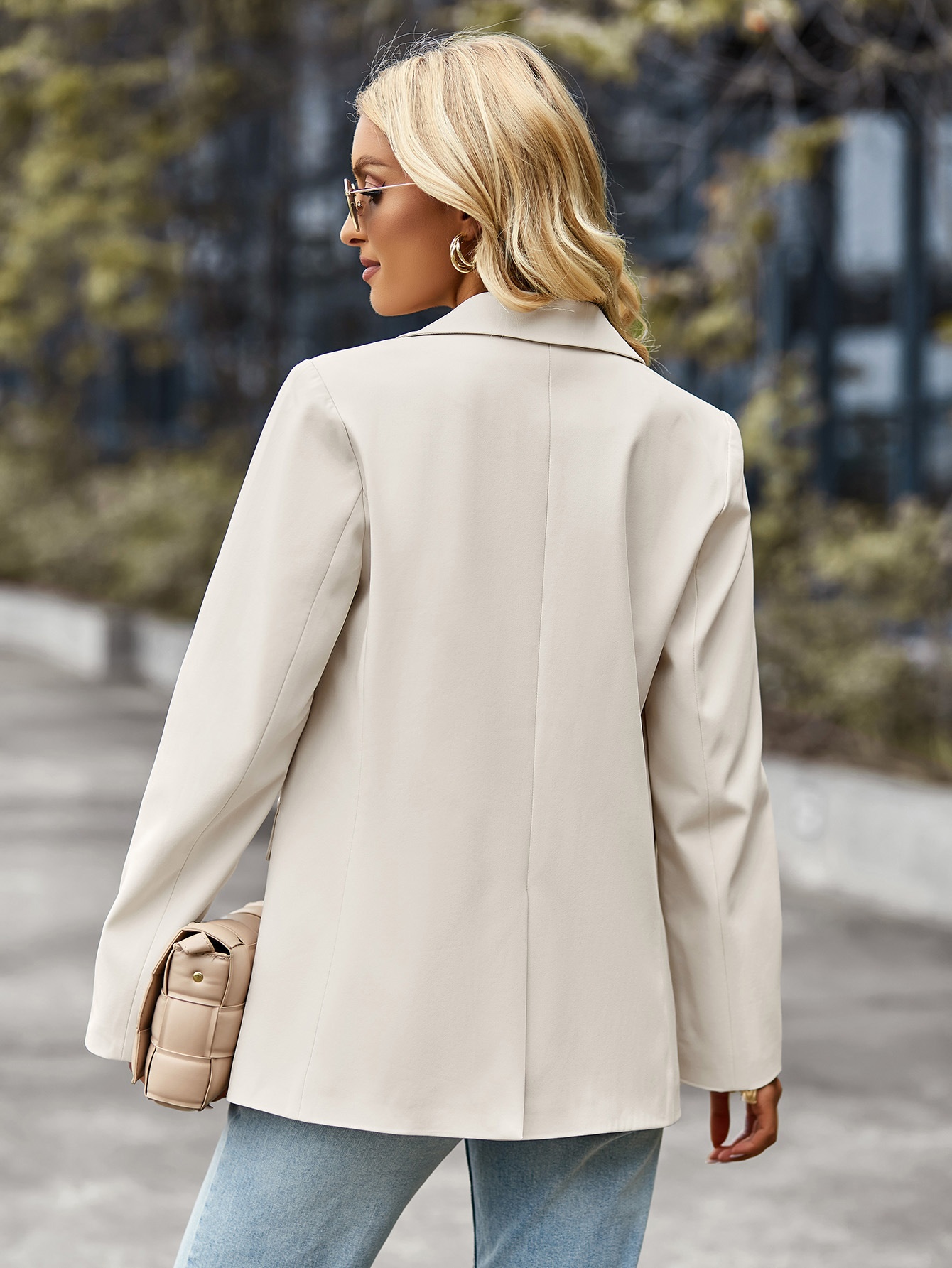 Blazer casual a maniche corte 2025, giacca versatile per l'inverno, ideale per abiti formali professionali da donna con design patchwork._voghion.com