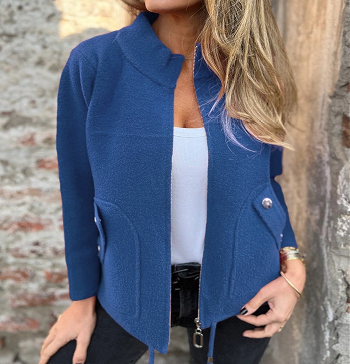 Damen Wollblazer Mit Reverskragen Und Bindegürtel Für Den Winter_voghion.com