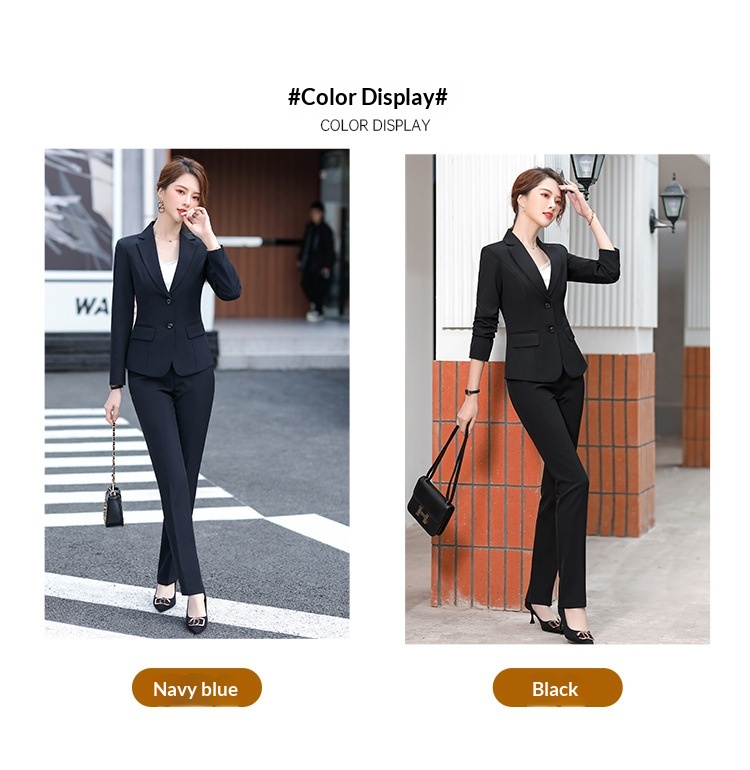 New Spring Collection Long-sleeve Set For Women, Formal Interview Attire, Slim-fit Black Blazer, Women's Suit_voghion.com