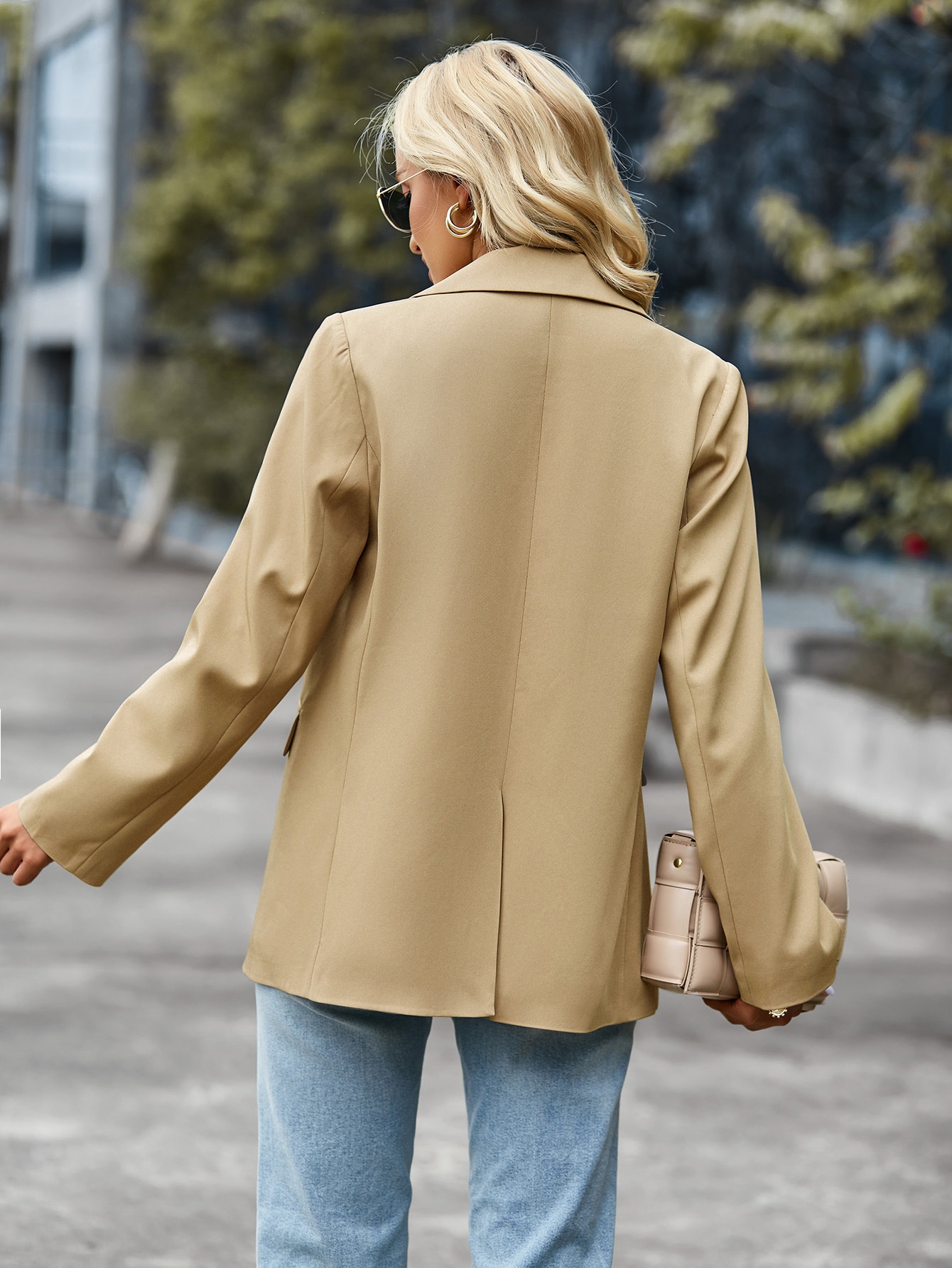 Blazer casual a maniche corte 2025, giacca versatile per l'inverno, ideale per abiti formali professionali da donna con design patchwork._voghion.com