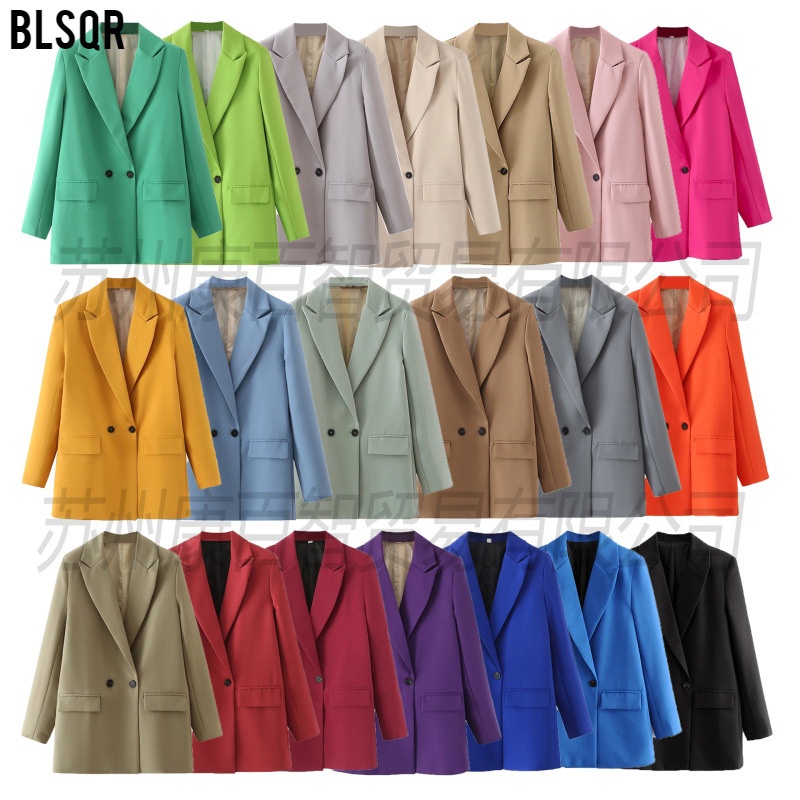 25 Colors Cross-Border European American Style Women's Clothing 2024 Spring And Autumn Light Gray Blazer Women A8PS27372_voghion.com