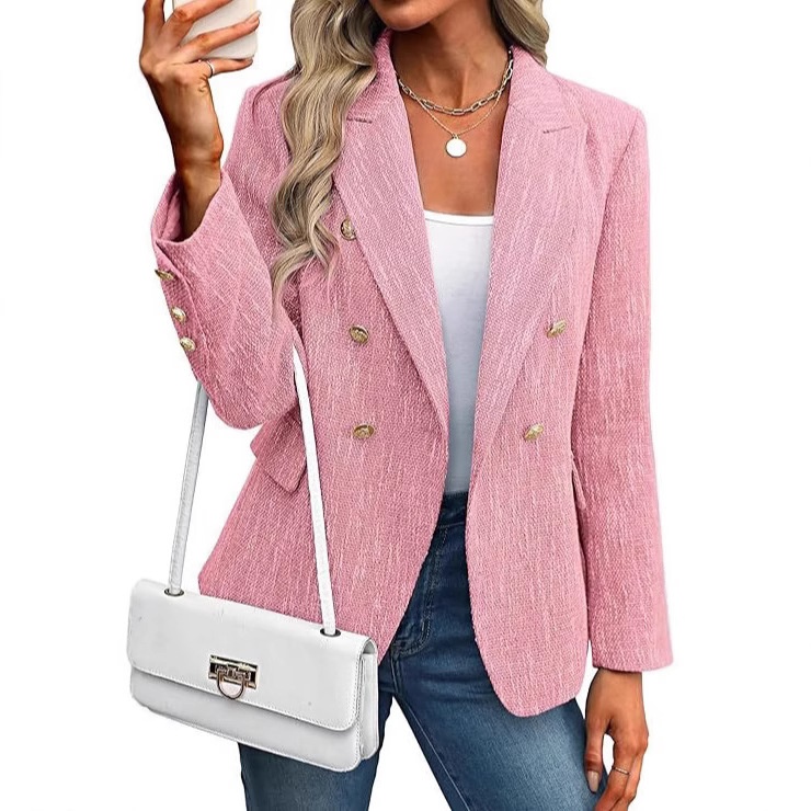 Europäische und amerikanische Damenbekleidung: Unifarbene Modelle für Damen, schlichter Herbststil, neuer Streetstyle_voghion.com