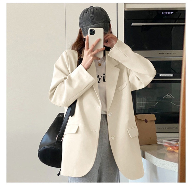 Pink Blazer 2022, Drapey, Suitable Spring, Autumn, Winter, Petite Chic Women's Suit, Casual And Versatile For Commuting_voghion.com
