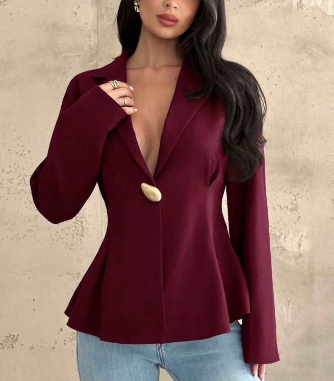 Blazer donna elegante taglio slim stile europeo_voghion.com