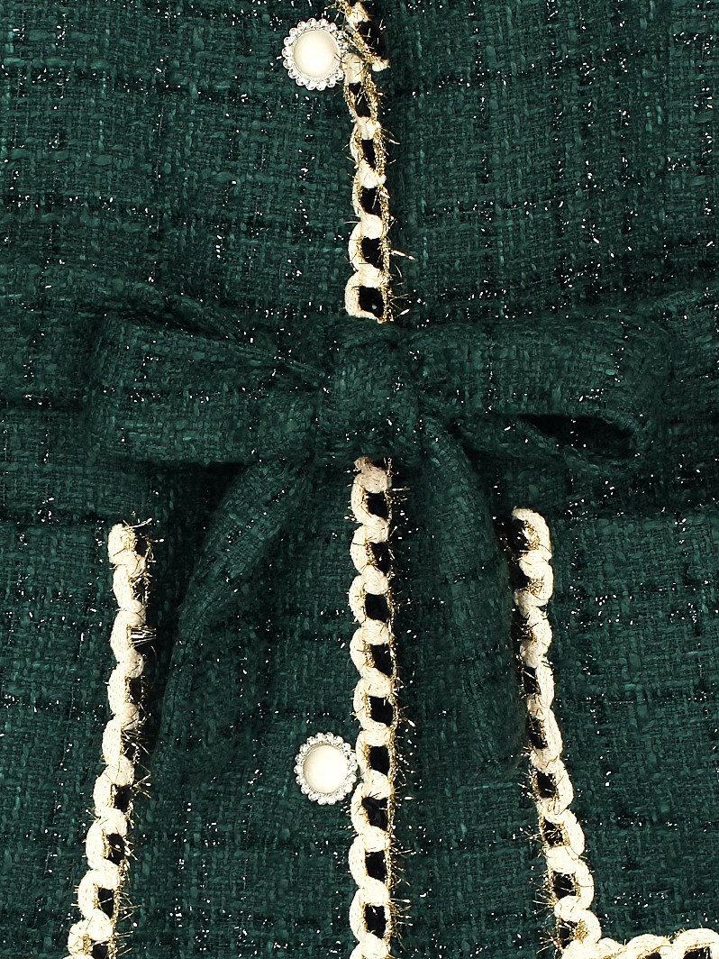 Midilanger Tweedmantel Mit Kontrastfarben Und Tailliertem Schnitt_voghion.com