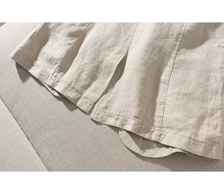 Blazer décontracté en pur lin pour femme coupe ample_voghion.com