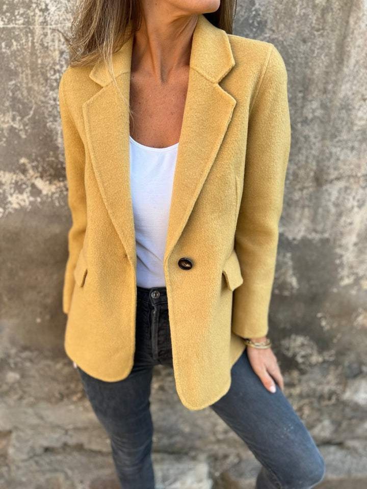 Damen Wollblazer Für Herbst Und Winter Casual Blazer Mit Knopf_voghion.com