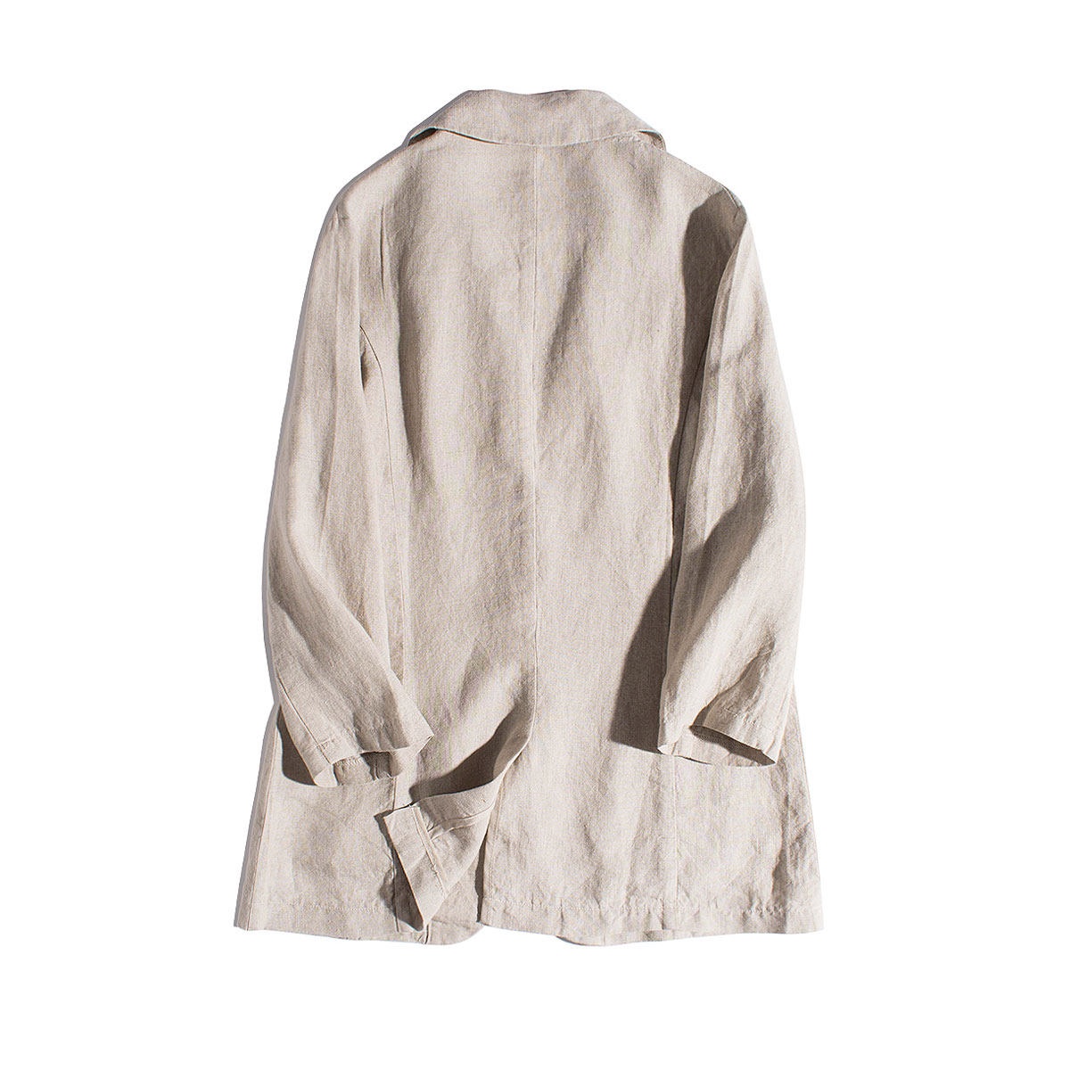 Blazer décontracté en pur lin pour femme coupe ample_voghion.com