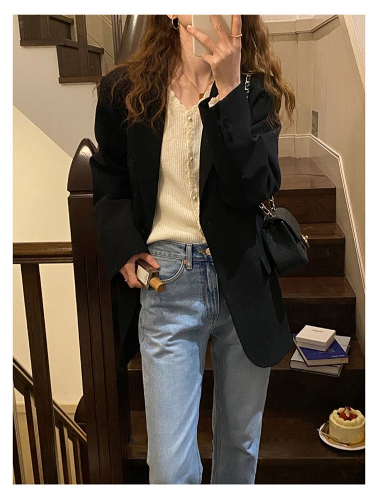 Pink Blazer 2022, Drapey, Suitable Spring, Autumn, Winter, Petite Chic Women's Suit, Casual And Versatile For Commuting_voghion.com