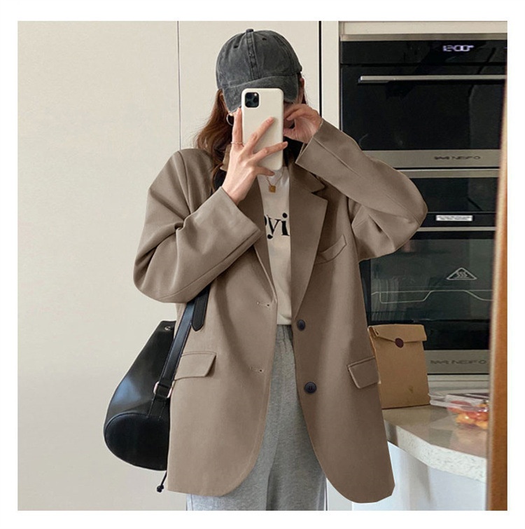 Pink Blazer 2022, Drapey, Suitable Spring, Autumn, Winter, Petite Chic Women's Suit, Casual And Versatile For Commuting_voghion.com