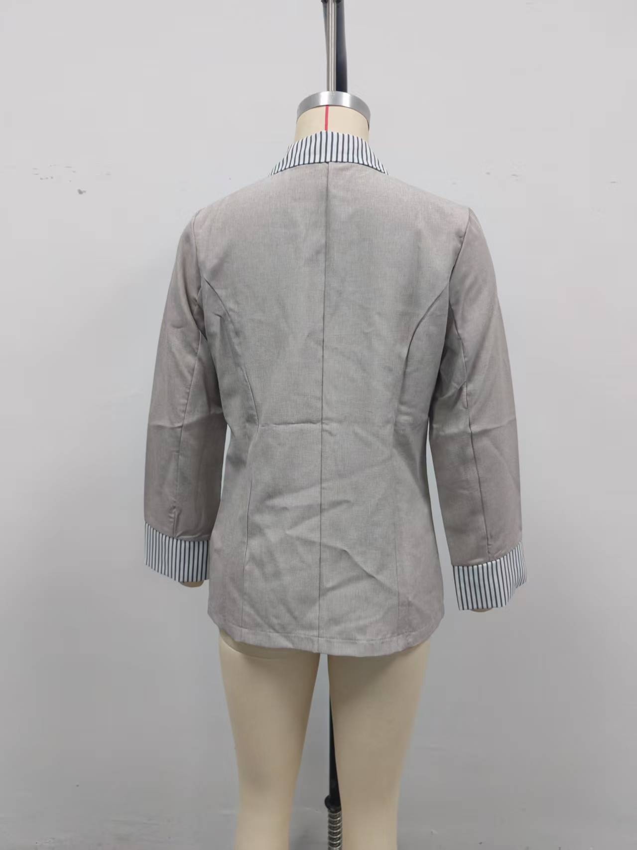 Blazer da donna in stile britannico, modello ampio e snellente, con revers a blocchi di colore, nuovo, stile transfrontaliero europeo e americano, 2025._voghion.com