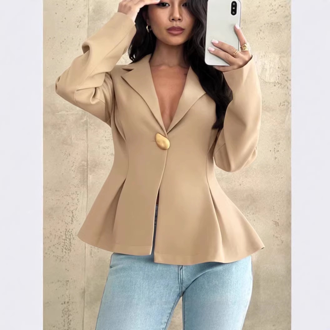 Blazer da donna in stile europeo e americano, nuovo modello 2026, elegante e alla moda, con vestibilità slim._voghion.com