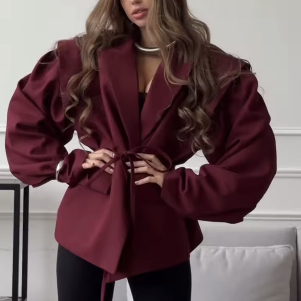 Grenzüberschreitende europäische und amerikanische Damenmode, beliebt auf , eleganter Pendlerstil, tailliert,_voghion.com
