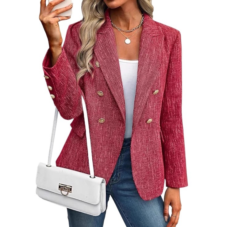 Europäische und amerikanische Damenbekleidung: Unifarbene Modelle für Damen, schlichter Herbststil, neuer Streetstyle_voghion.com