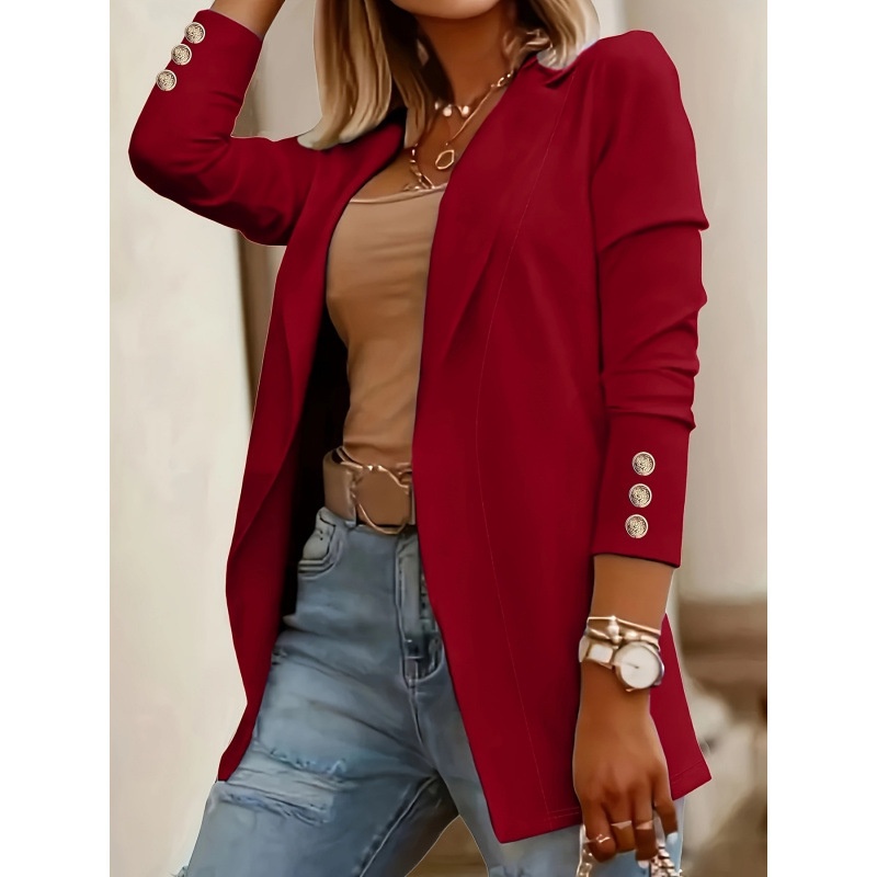 2025 New Cross-Border European And American Elegant White Women's Blazer_voghion.com