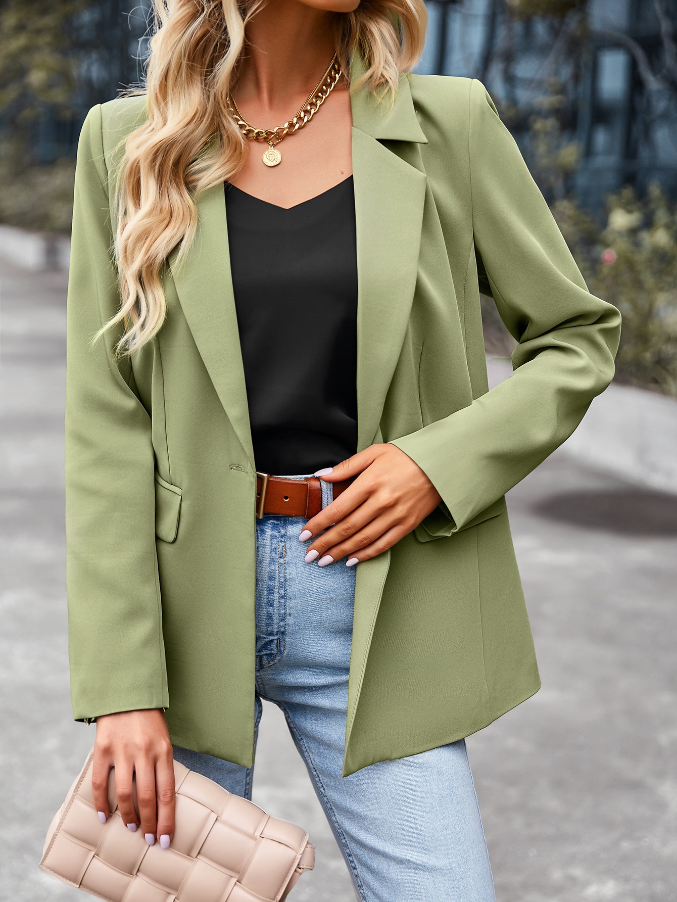 Blazer casual a maniche corte 2025, giacca versatile per l'inverno, ideale per abiti formali professionali da donna con design patchwork._voghion.com
