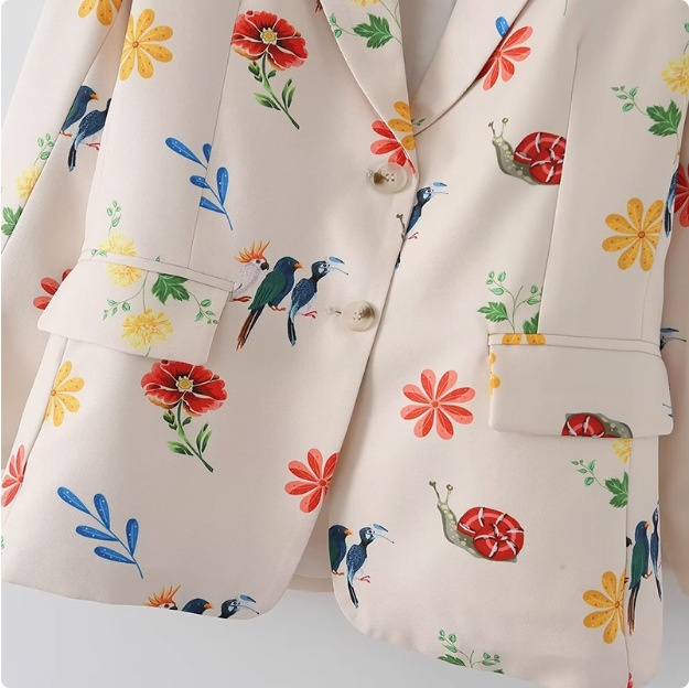 Abbigliamento femminile euroamericano, nuova moda primavera autunno, stile rustico pastorale, stampa floreale e di uccelli,_voghion.com