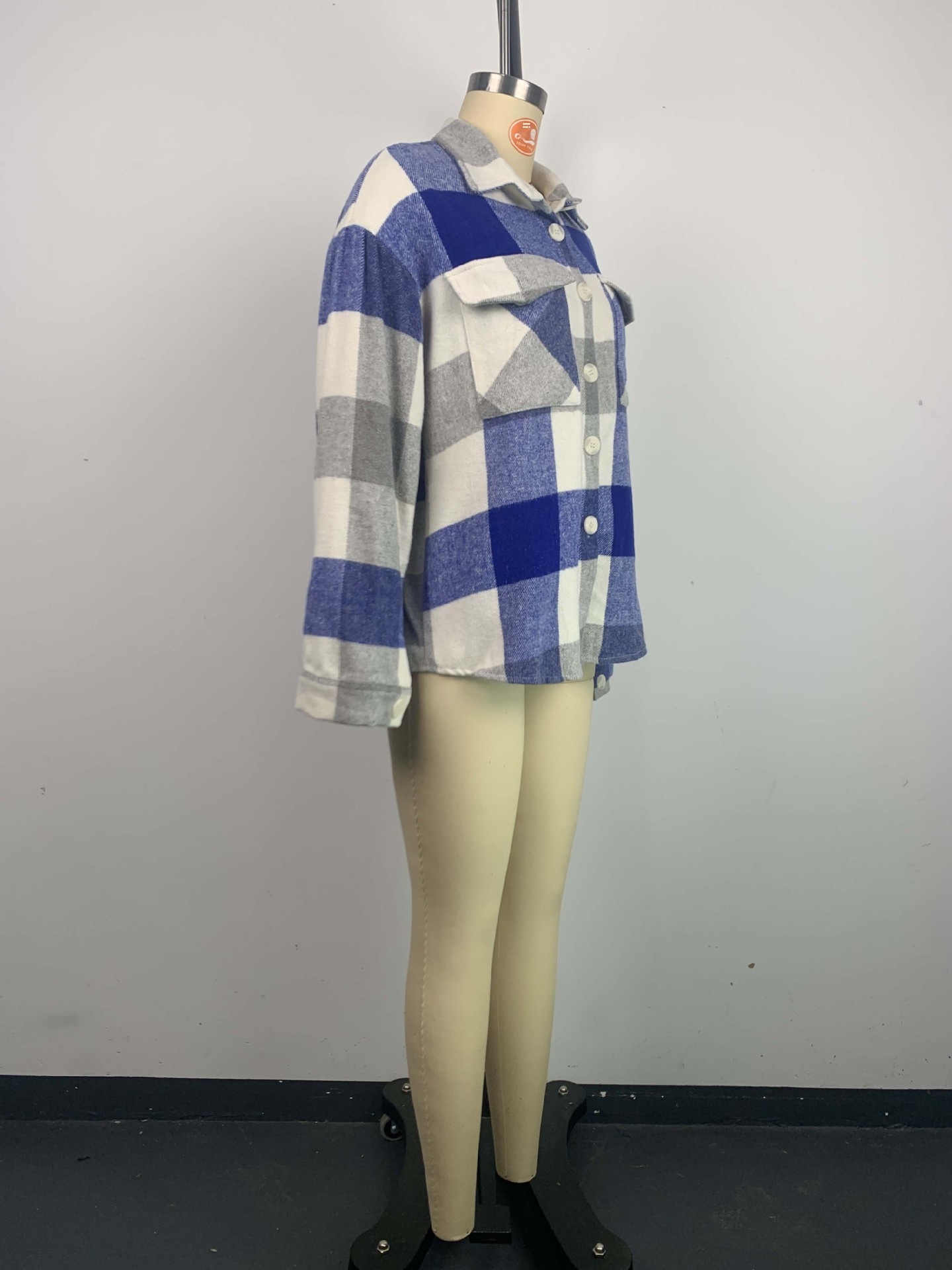 Stylish Women's Plaid Shirt Jacket Brushed Woolen Coat For Autumn_voghion.com