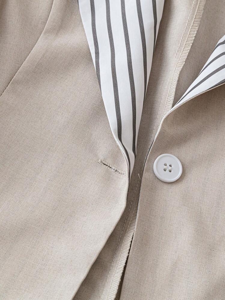 Blazer da donna in stile britannico, modello ampio e snellente, con revers a blocchi di colore, nuovo, stile transfrontaliero europeo e americano, 2025._voghion.com