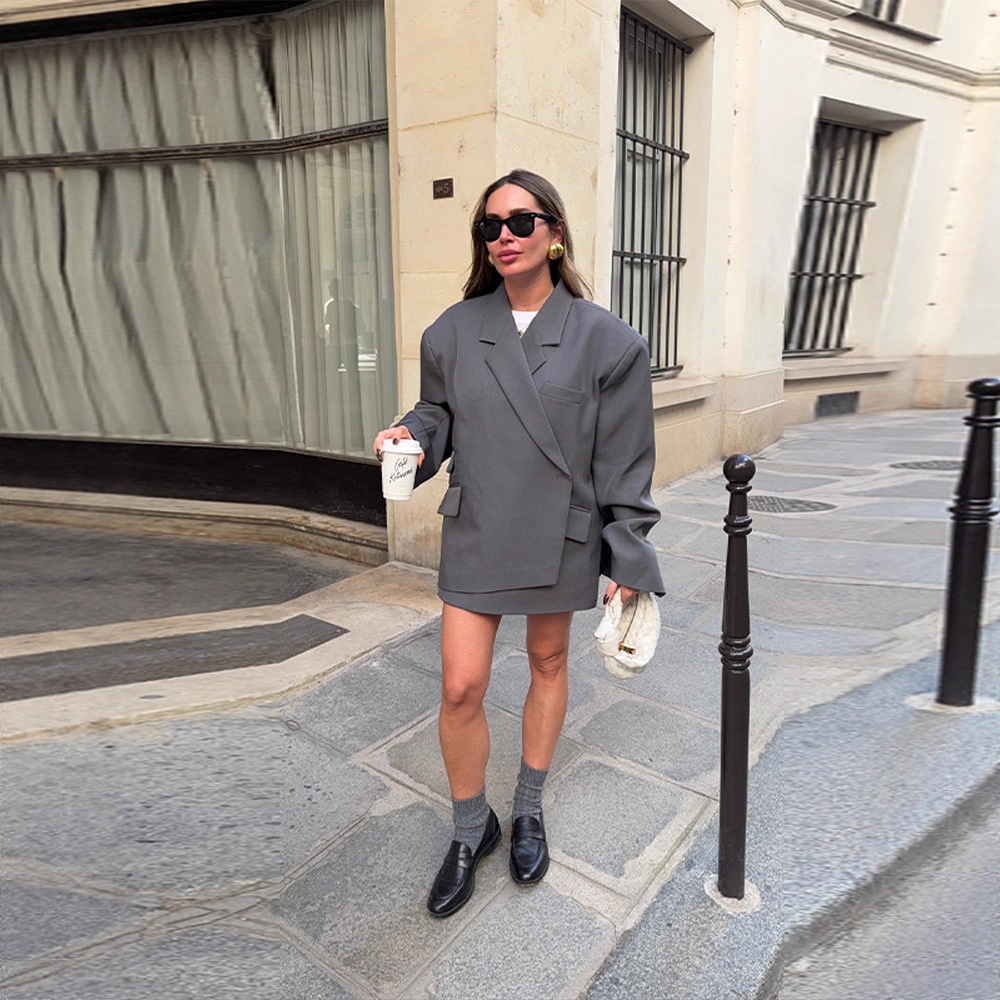 Elegant Irregular Hem Side-slit Blazer For Women For Daily Style_voghion.com