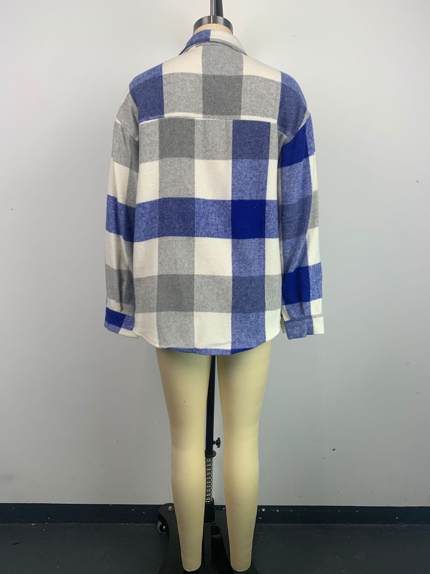 Stylish Women's Plaid Shirt Jacket Brushed Woolen Coat For Autumn_voghion.com