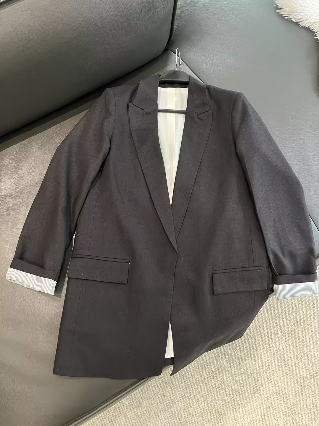 Damen Blazer Aus Leinen Mit Revers - Lässige Jacke Für Den Herbst_voghion.com