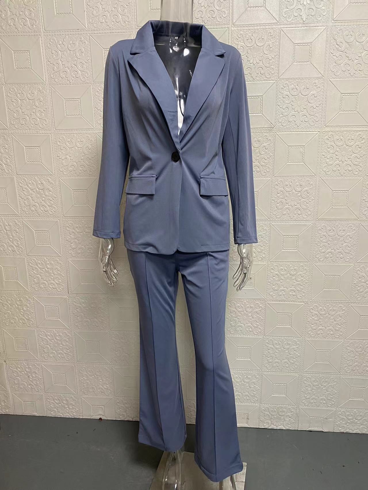 Elegant Blazer For Women Slim Fit Solid Colour Spring Autumn_voghion.com