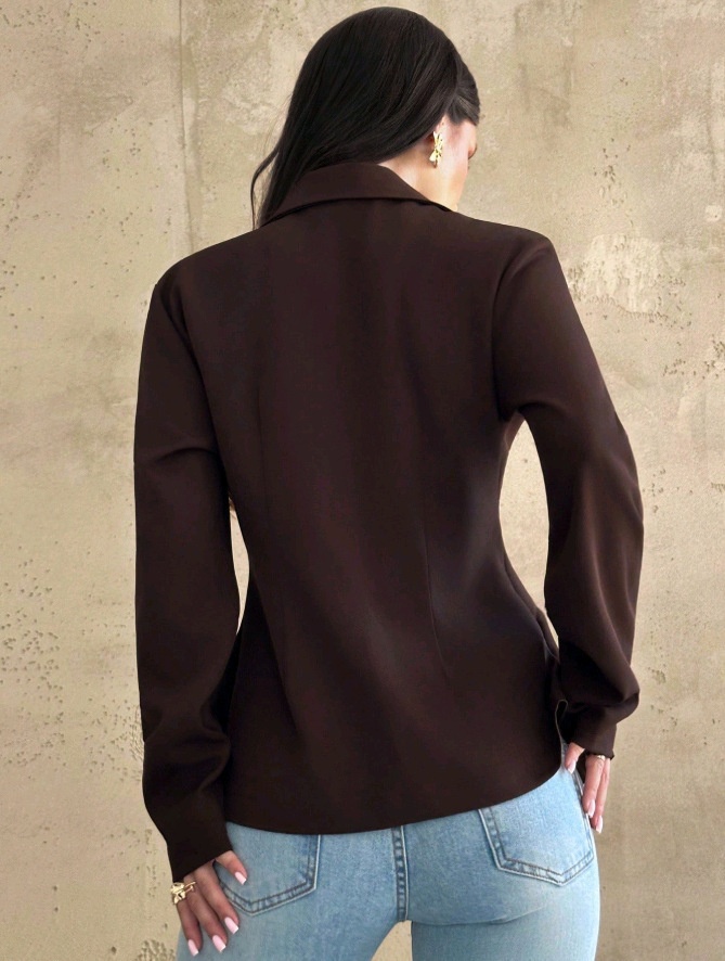 Blazer donna elegante taglio slim stile europeo_voghion.com