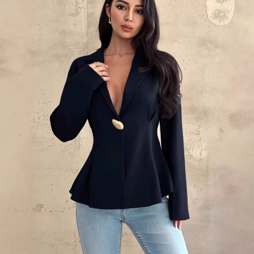 Blazer da donna in stile europeo e americano, nuovo modello 2026, elegante e alla moda, con vestibilità slim._voghion.com