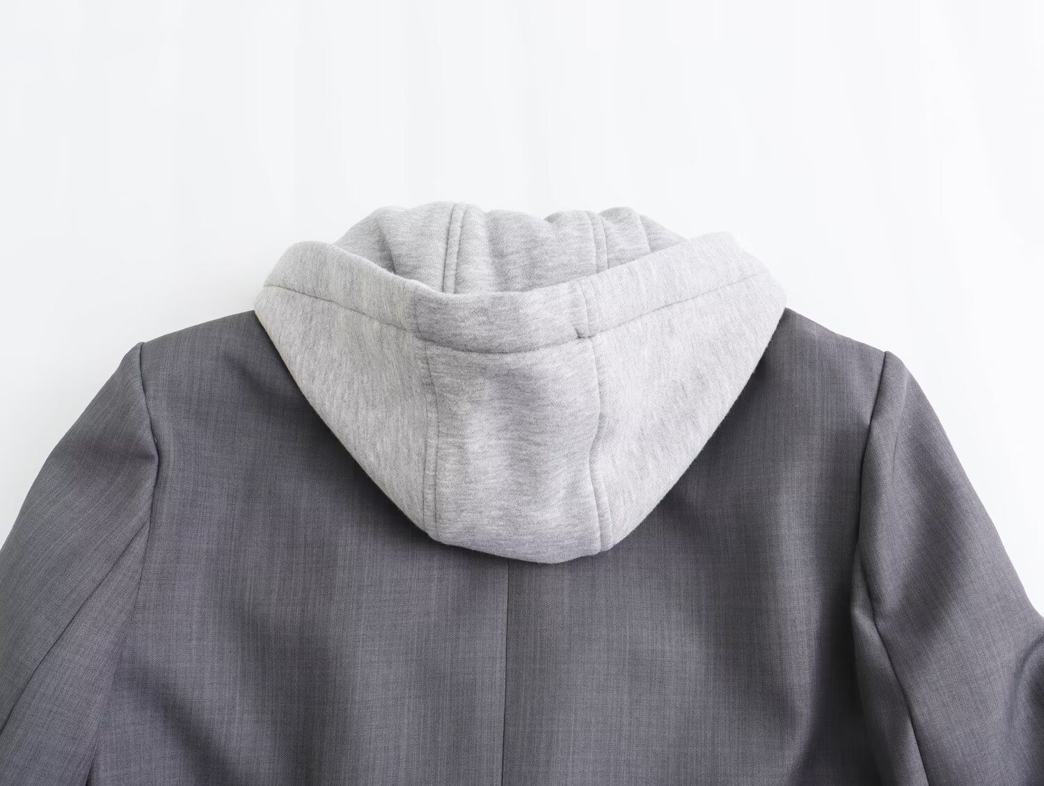 Damen Blazer Mit Kapuze Im Patchwork Design Street Style_voghion.com
