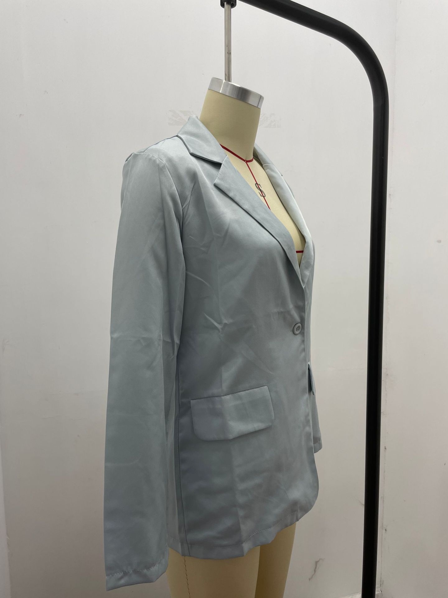 2025 Autumn New Elegant Jacket Wish Women's Long Sleeve Solid Color Suit Collar Single-Breasted Blazer_voghion.com