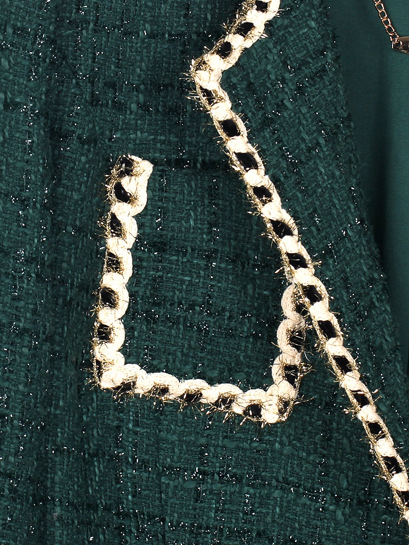 Midilanger Tweedmantel Mit Kontrastfarben Und Tailliertem Schnitt_voghion.com