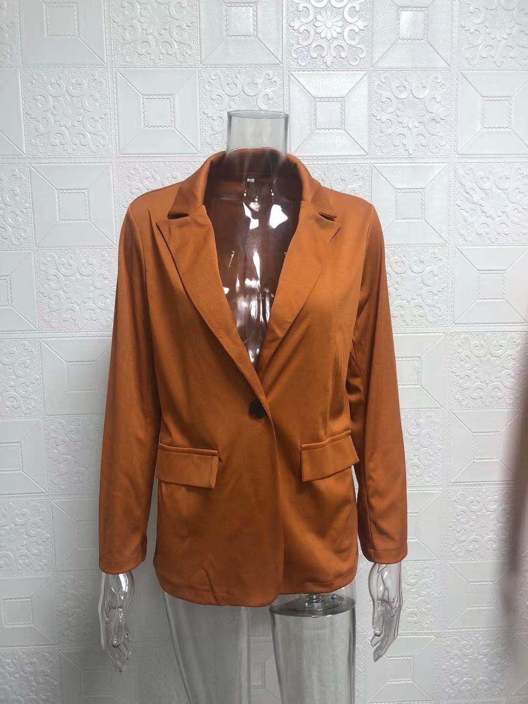 Elegant Blazer For Women Slim Fit Solid Colour Spring Autumn_voghion.com