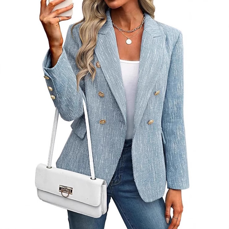 Europäische und amerikanische Damenbekleidung: Unifarbene Modelle für Damen, schlichter Herbststil, neuer Streetstyle_voghion.com