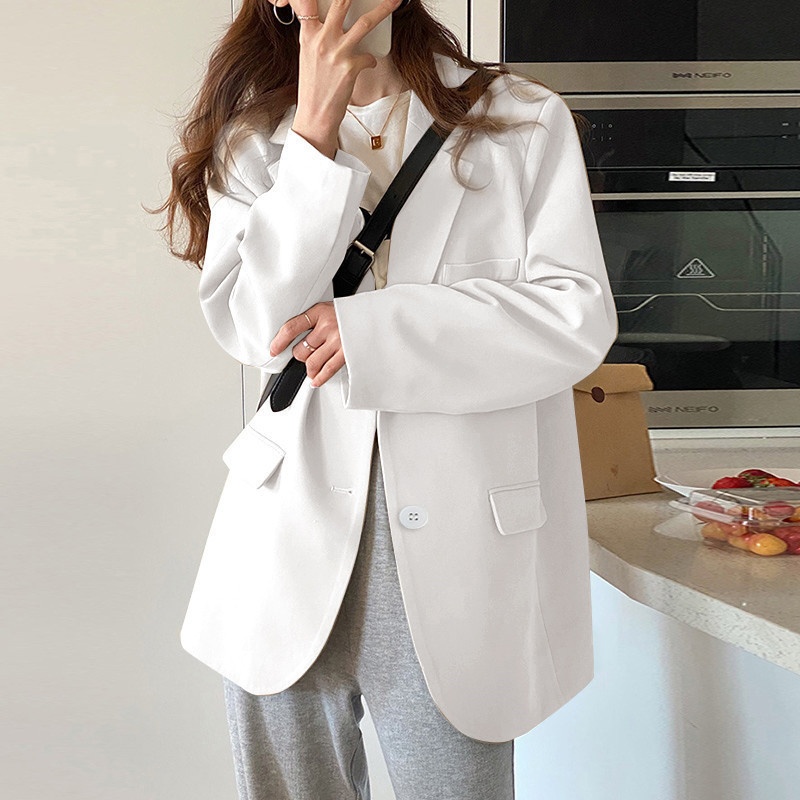 Pink Blazer 2022, Drapey, Suitable Spring, Autumn, Winter, Petite Chic Women's Suit, Casual And Versatile For Commuting_voghion.com