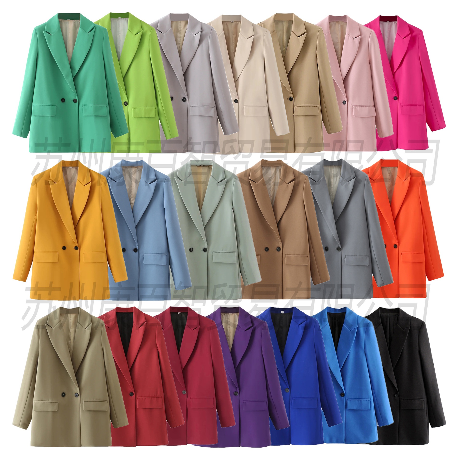 Elegant Women's Blazer In Light Grey Spring Autumn Style_voghion.com