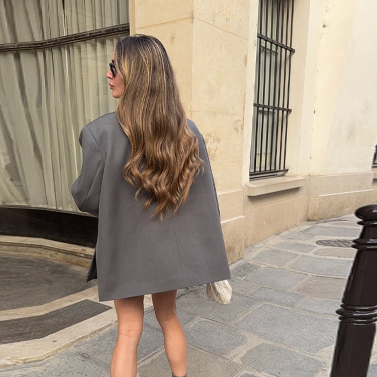 2025 Autumn Women's Fashion Cross-Border Bestseller Elegant High-End Irregular Hem Side-Slit Blazer_voghion.com