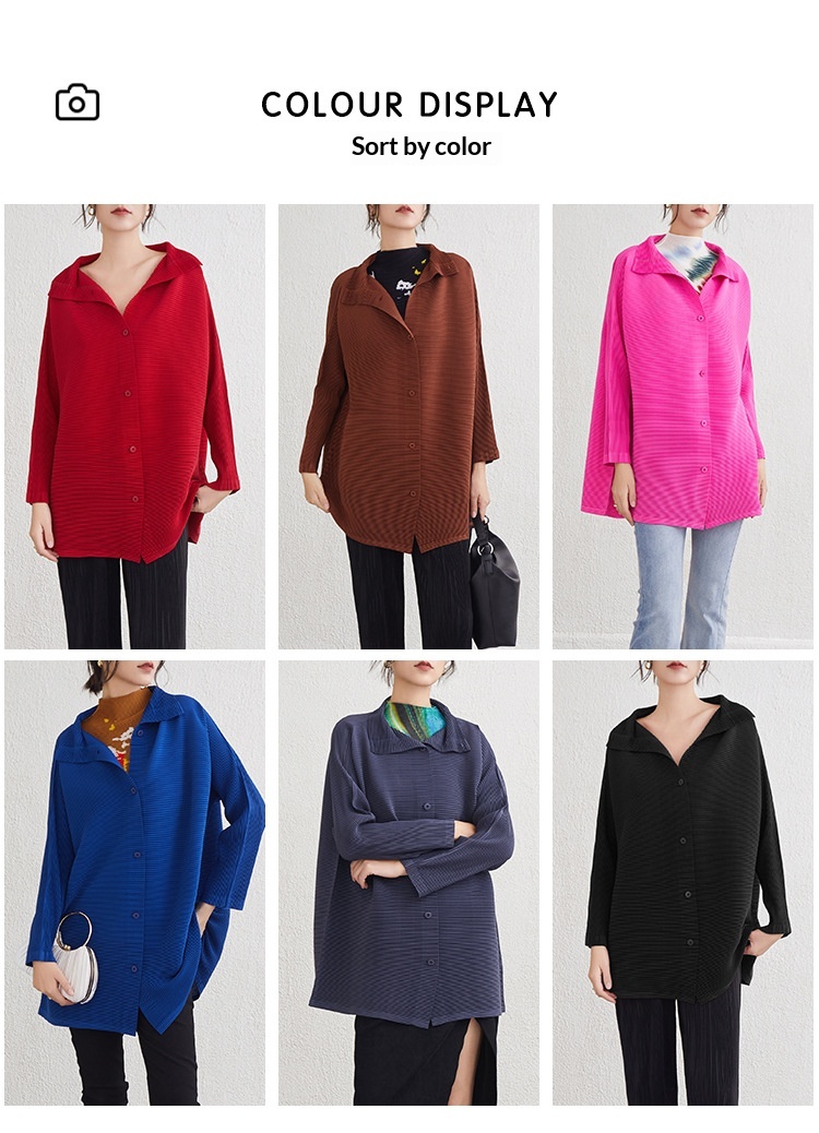 Cardigan giacca plissettata donna taglie comode stile autunnale_voghion.com