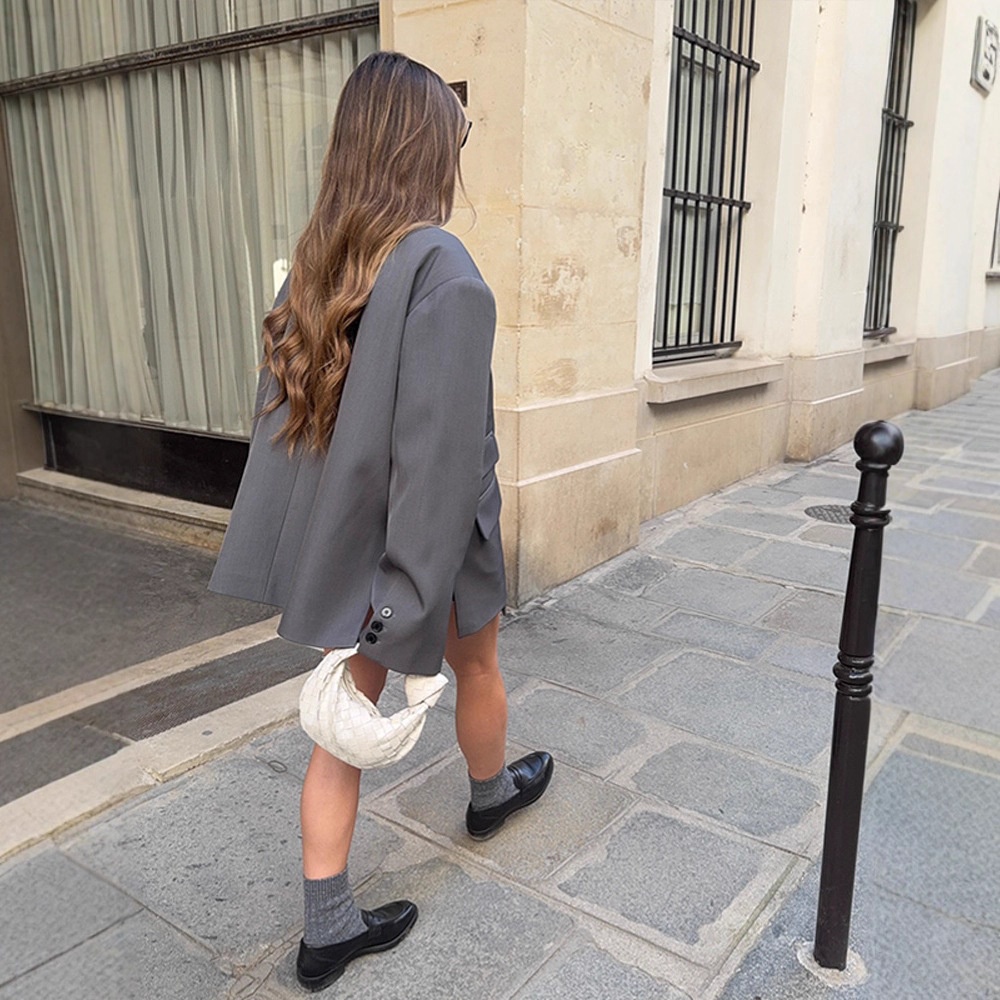 Elegant Irregular Hem Side-slit Blazer For Women For Daily Style_voghion.com