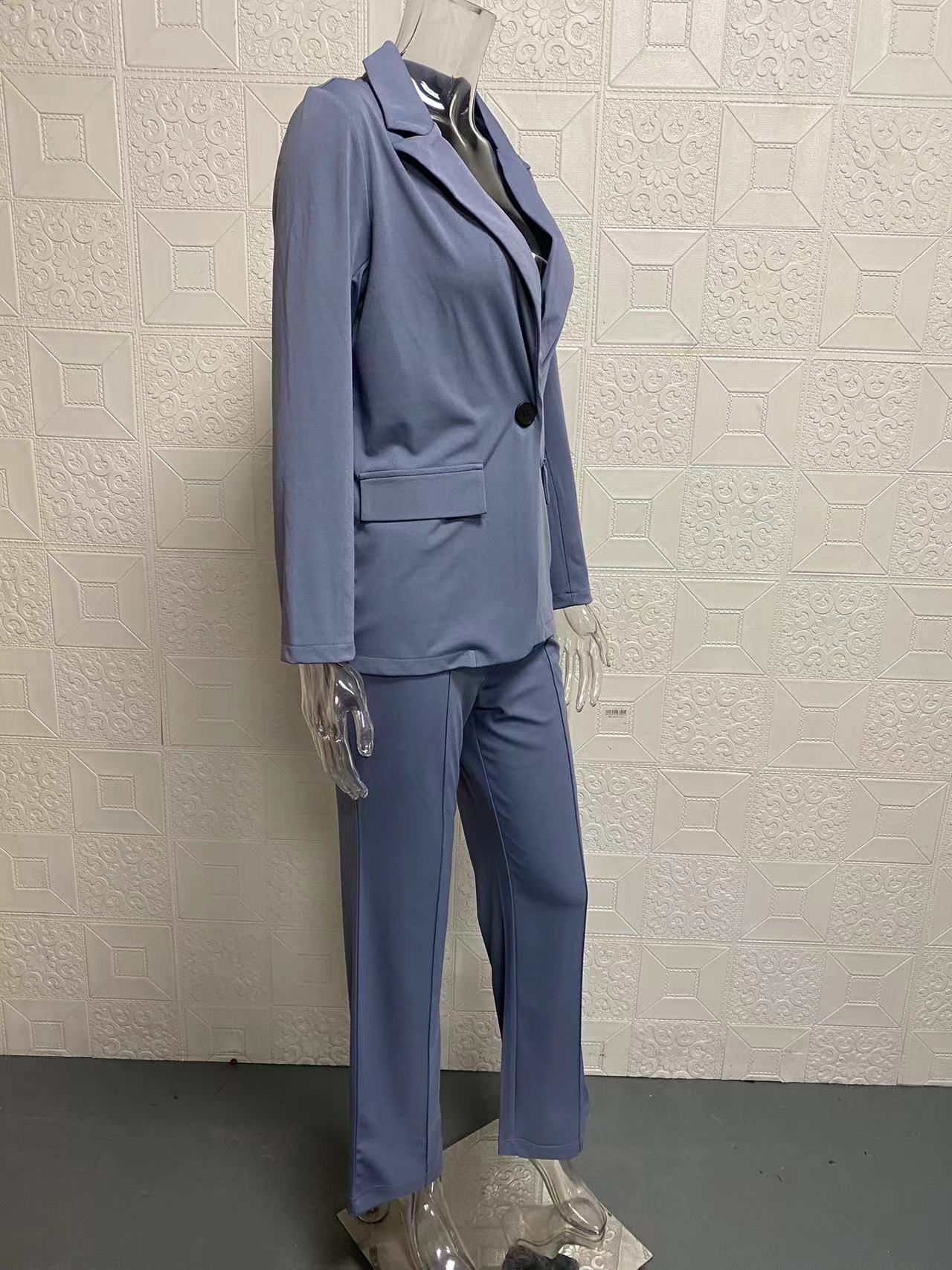 Elegant Blazer For Women Slim Fit Solid Colour Spring Autumn_voghion.com