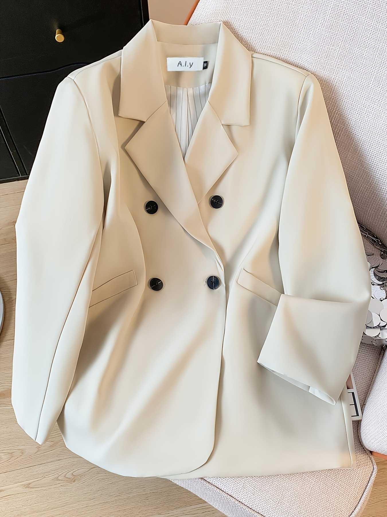 Blazer casual da donna color caffè per stile urbano primavera_voghion.com