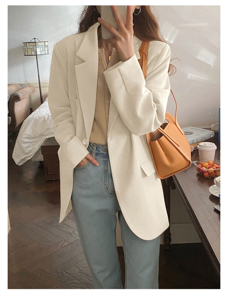 Pink Blazer 2022, Drapey, Suitable Spring, Autumn, Winter, Petite Chic Women's Suit, Casual And Versatile For Commuting_voghion.com