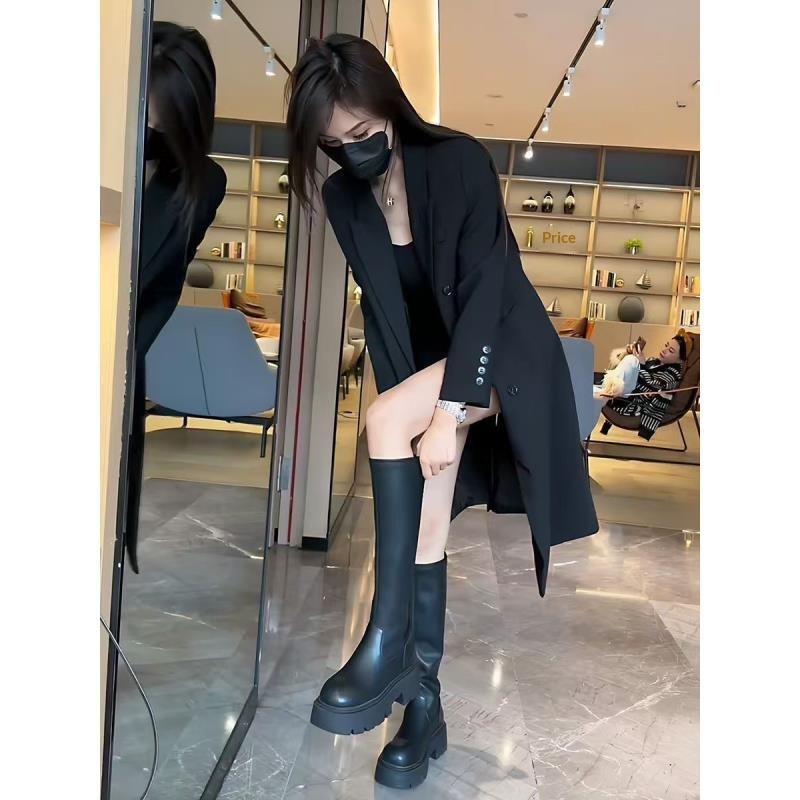 Plus-size Long Women's Blazer Spring Autumn, Korean Style, Casual, Loose, Simple, Suitable For Commuting, Elegant,_voghion.com