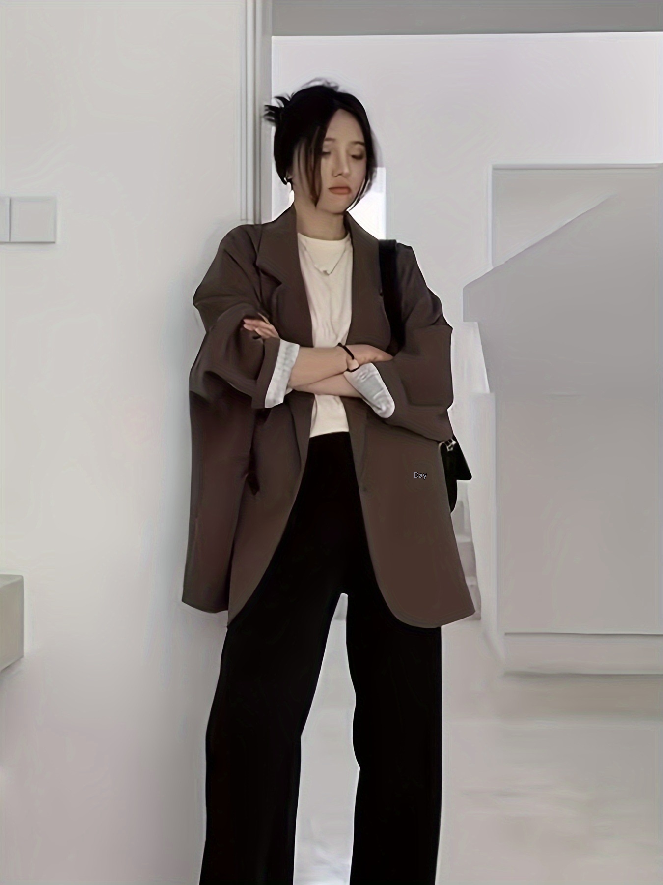 Blazer casual da donna color caffè per stile urbano primavera_voghion.com