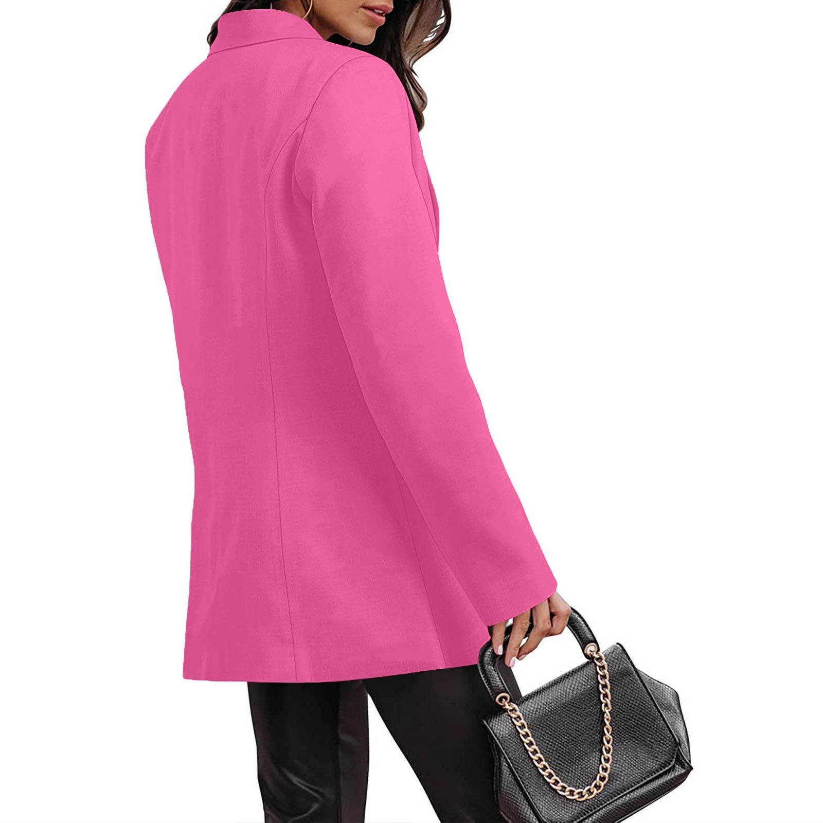 Blazer donna casual maniche lunghe tinta unita stile ufficio_voghion.com