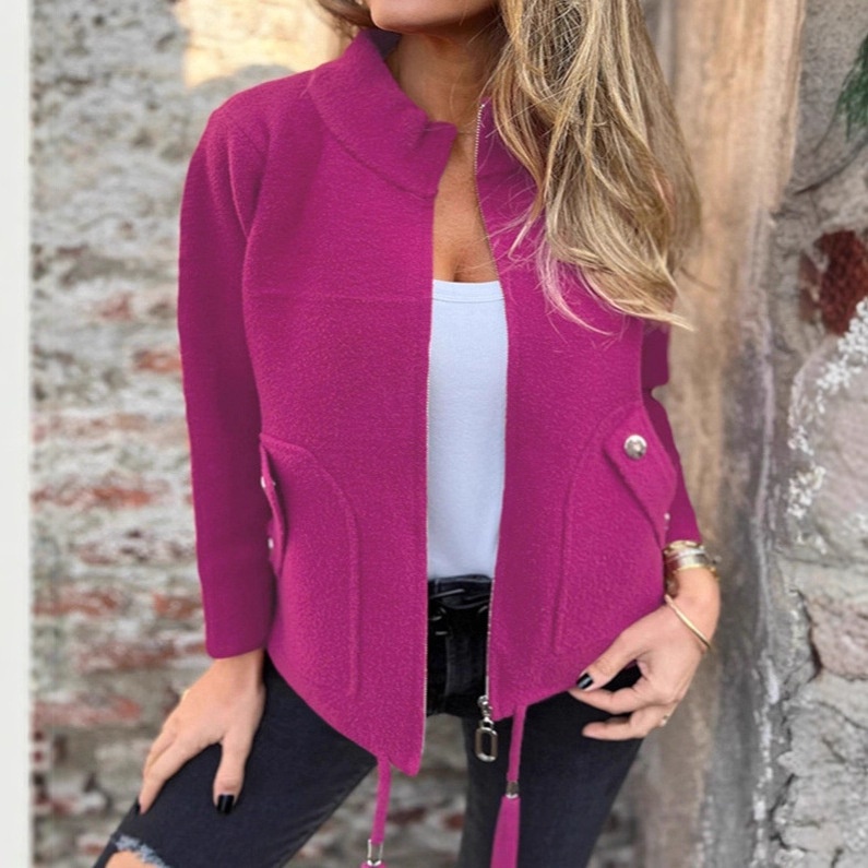Damen Wollblazer Mit Reverskragen Und Bindegürtel Für Den Winter_voghion.com
