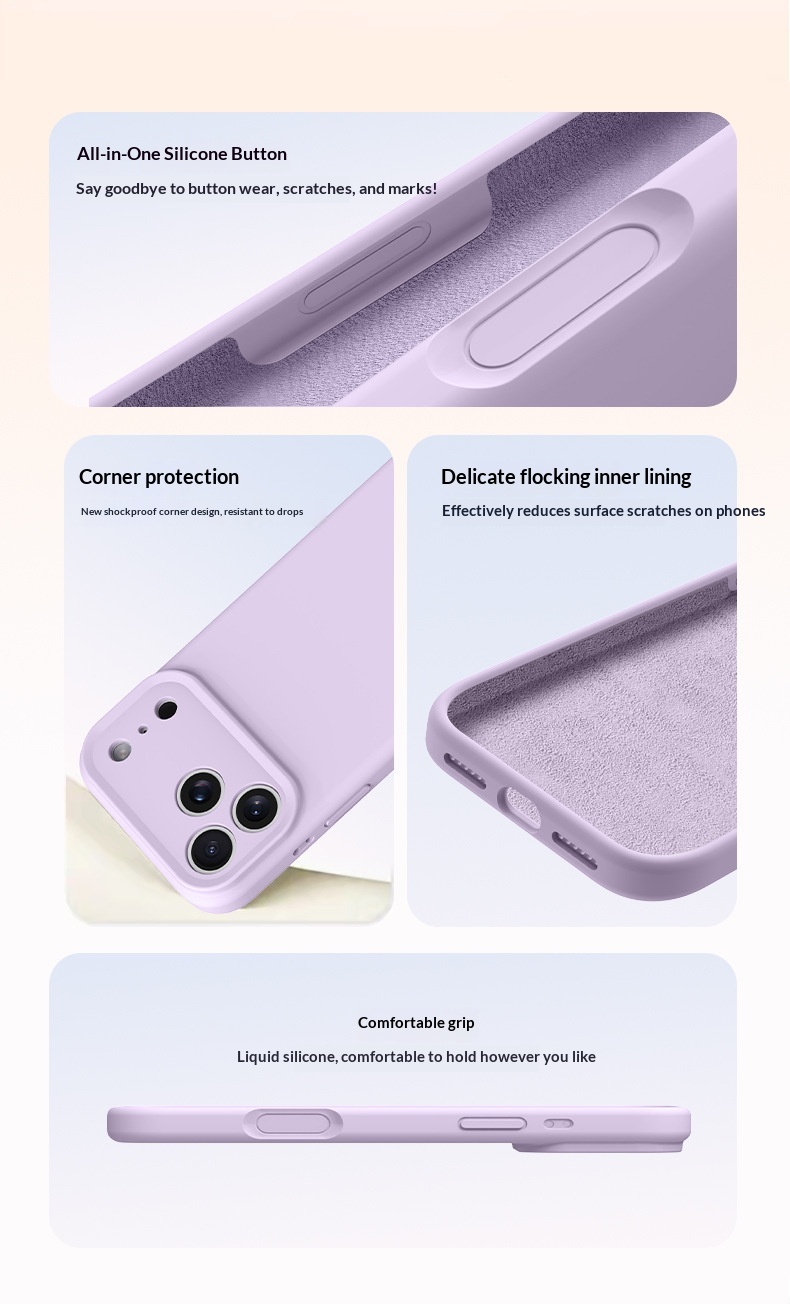 Flüssigsilikon, geeignet für iPhone 17 Zoll, Rundumschutz, stoßfeste Handyhülle für iPhone Pro Max, einfarbig mit integriertem_voghion.com