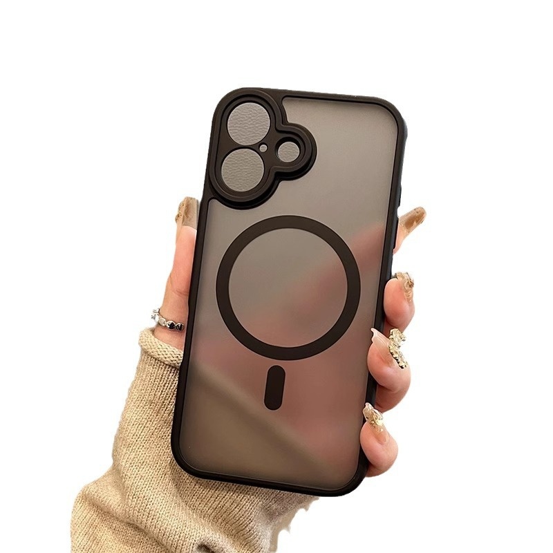 Black Knight Magnetic Matte Translucent Skin Feel 17 Pro Max Phone Case IPhone 16 Shockproof Hard Protective Cover_voghion.com